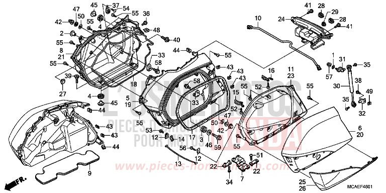 SACOCHE (GL1800C/D/E/F/G/H) de Gold Wing GRAPHITE BLACK (NHB01) 2012